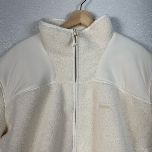 Skims Women’s Boxy Zip Up Teddy Jacket in Ecru Size 4X - Picture 4 of 16